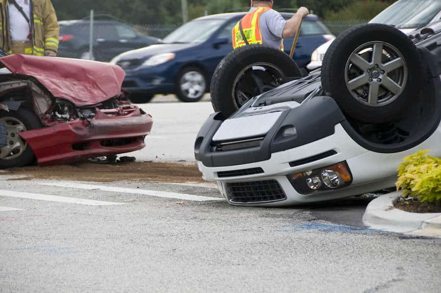 accidente de vuelco de coche