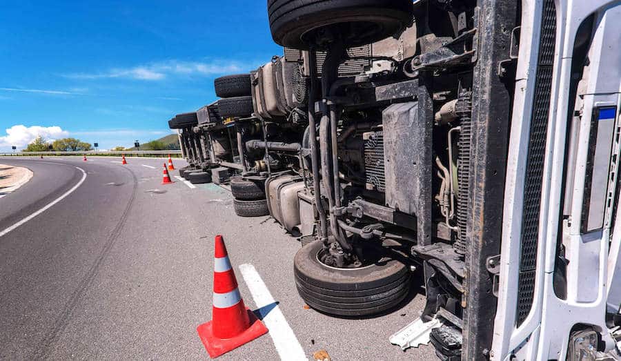 truck accident vehicle flip min