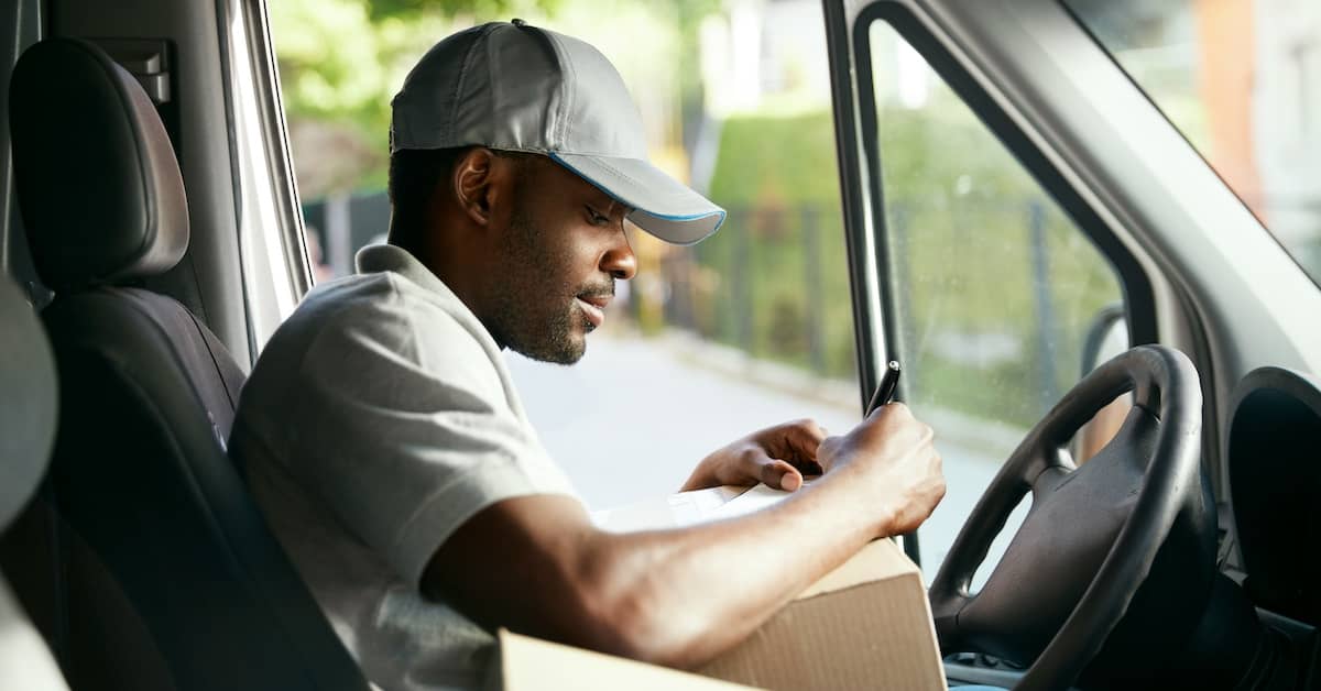 Delivery driver in van. | Bernheim Kelley Injury Lawyers